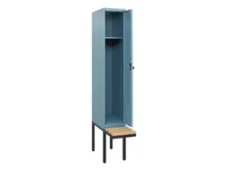 locker met bank,HxBxD 1950x300x815mm,1vak,vak B 300mm,draaigrendel