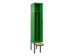locker met bank,voor scheiding van kleding,HxBxD 2120x300x815mm,1vak