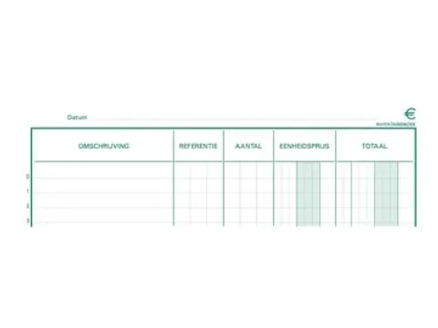 inventaris, ft 32 x 19,5 cm, Nederlandstalig