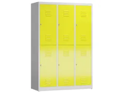 Dubbeldekse garderobekast 1800x1185x500mm 3x2vak 400mm RAL7035 RAL1018