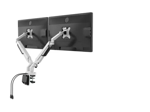 Dubbele Monitorarm Wit Incl. USB Poorten