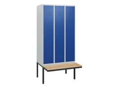 locker met bank,HxBxD 1950x900x815mm,3vak,vak B 300mm,cil.-slot