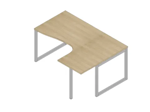 hoek-bureau,HxBxD 730x1600x1200mm,blad eiken,verdieping rechts