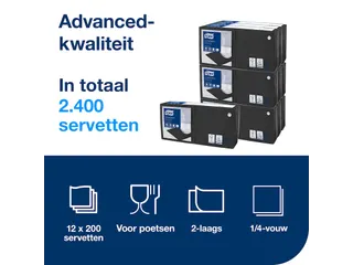 Servetten Tork 477829 Cocktail 2-laags 24x24cm zwart 1/4 vouw 200st. - 7