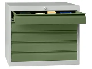 ladekast HxBxD 600x500x600mm 5laden slot RAL7035 front RAL6011 - 2