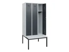 locker met bank,HxBxD 1950x900x815mm,3vak,vak B 300mm,cilinderslot