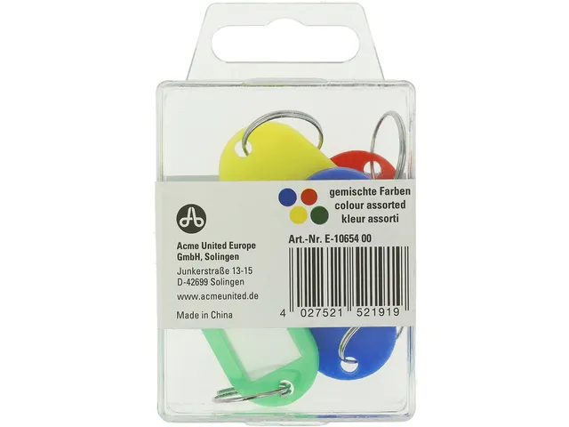 Sleutelhanger Westcott ass. 4st. in plastic box. Met verwisselbaar eti