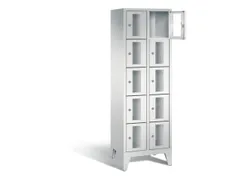 Lockerkast 1850x610x500mm 2x5 vakken Cilinderslot Poten, RAL7035