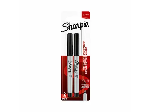 Viltstift Sharpie Ultrafijn rond 0.5mm blister à 2 stuks Zwart