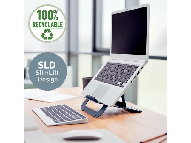 Support ordinateur portable Leitz Ergo aluminium plat réglable
