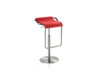 barkruk,zitting H 640-910mm,zitting rood,m. voetensteun,schotelvoet - 2