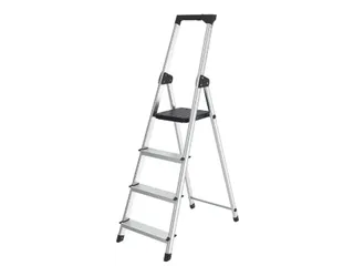 Huishoudtrap BRASQ 4 treden aluminium SLA400 zilver - 1