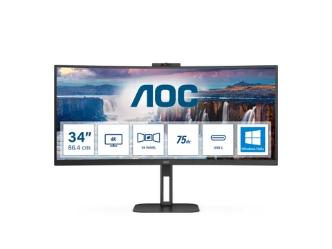 AOC V5 CU34V5CW Monitor Zwart 34 Inch 21:9 3440x1440 VA 20M:1