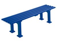 Kunststofbank 415x1500x370mm Zit H 415mm 5 Latten 2 Pootstellen Blauw