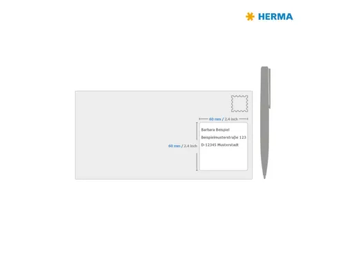 HERMA 10109 Verwijderbare etiketten A4 60x60mm Wit 300 stuks