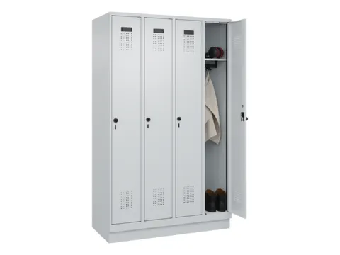 locker,HxBxD 1950x1200x500mm,4vak,vak B 300mm,draaigrendel,sokkel