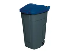 Afvalbak 100 Liter HxBxD 850x510x550mm Pp Romp Antraciet Deksel Blauw