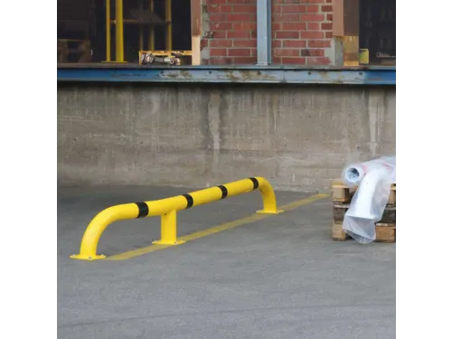 inrijhulp,HxL 280x2800mm,stalen buis,geel/zwart,v. vastschroeven