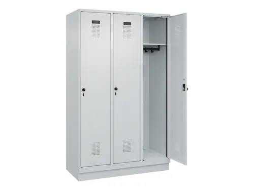 locker,HxBxD 1950x1200x500mm,3vak,vak B 400mm,draaigrendel,sokkel