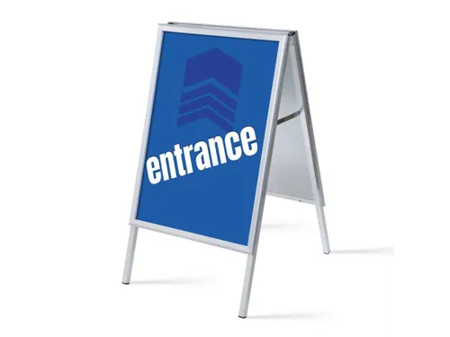 Stoepbord A1 complete set met print "ENTRANCE" Blauw
