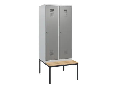 locker met bank,HxBxD 1950x800x815mm,2vak,vak B 400mm,cilinderslot