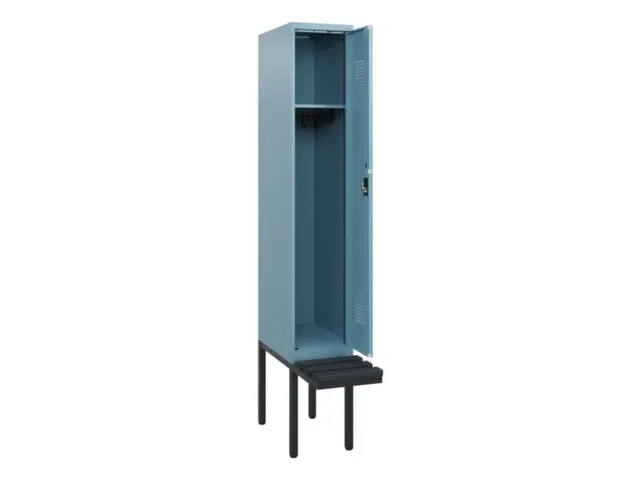 locker met bank,HxBxD 1950x300x815mm,1vak,vak B 300mm,cilinderslot