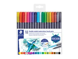 Brushpen Staedtler 3001 Marsgraphic duo 0.5-6mm blister à 18st ass
