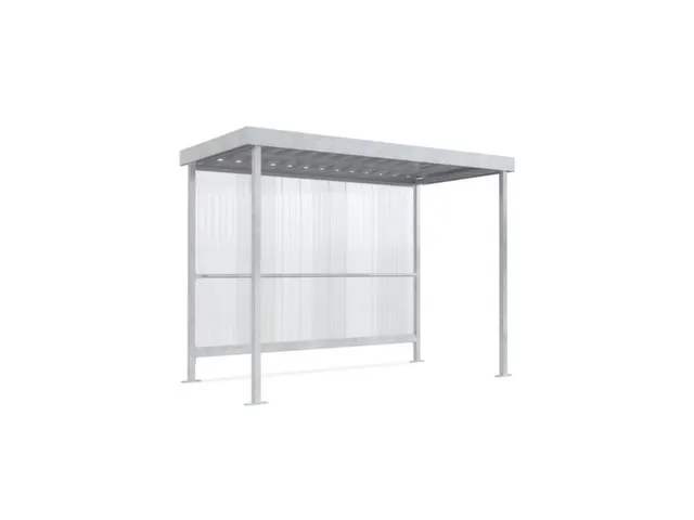 Rokersoverkapping 2360x2960x1580mm polycarbonaat 1 zij-en achterwand