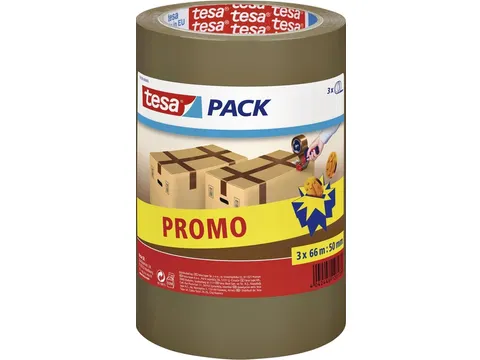 Verpakkingstape Tesapack 57529 50mmx66m bruin PP promopack