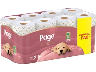 Toiletpapier Page Sensitive Aloë Vera 3-laags wit 140vel - 2