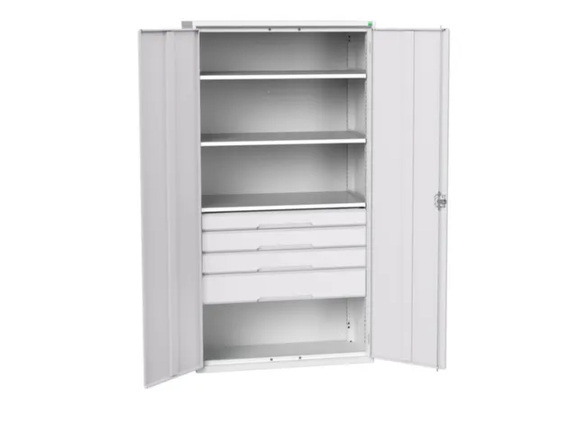 universele kast,HxBxD 2000x1050x550mm,3xStalen bodem,4lade(n)