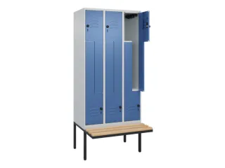 Z-garderobekast,HxBxD 2120x900x815mm,6vak,vak B 300mm,draaigrendel - 2
