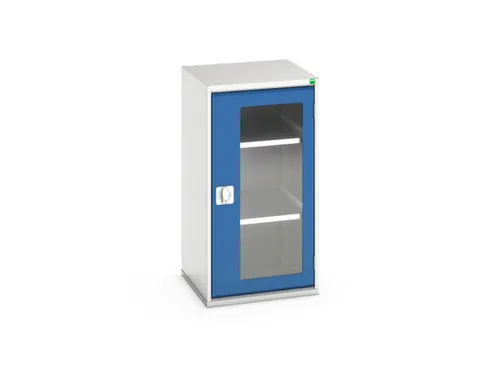 vitrinekast 1000x525x550mm 2xStalen bodem romp RAL7035 front RAL5010