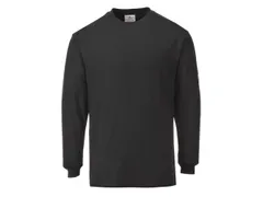 Portwest FR11 T-shirt met lange mouwen, zwart, maat S, per stuk