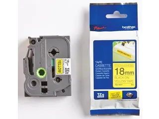 Tze Tape Voor P-touch 18mm, Zwart Op Geel, Extra Klevend - 1