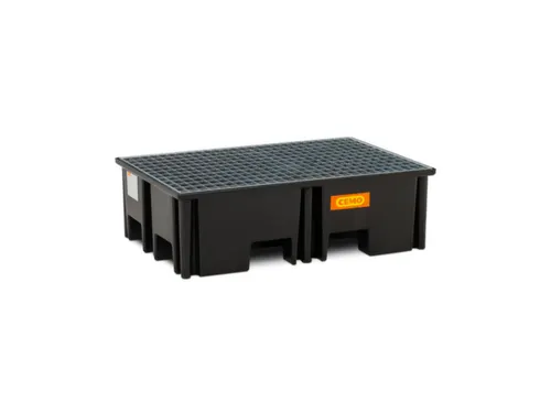 PE-opvangbak,v. 2x200l vat,opvangvol. 220l,HxBxD 360x1230x830mm