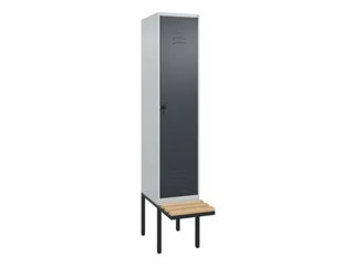 locker met bank,HxBxD 2120x400x815mm,1vak,vak B 400mm,draaigrendel - 1