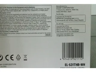 Calculator Sharp-EL531THBWH zwart-wit wetenschappelijk - 4