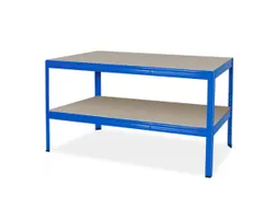 montagetafel,HxBxD 900x1500x600mm,blad hout,4voeten RAL5010,legbord