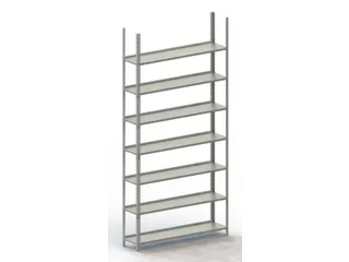 Schroefstelling Basisveld 2200x1252x304mm 7legborden 75kg Ral7035 - 1