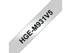 Brother HGe-M931V5 hoogwaardige labeltape 5x zwart op zilver – breed