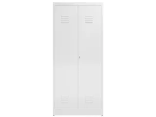 Lockerkast 1800x800x500mm 2 vakken, klinksluiting, RAL9003 - 2