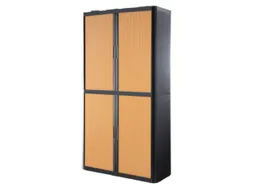 Roldeurkast HxBxD 2040x1100x415mm 4 Oh Romp Antraciet Front Beuken