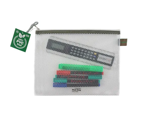 etui A4 Phat-Bag transparant beige met ritssluiting