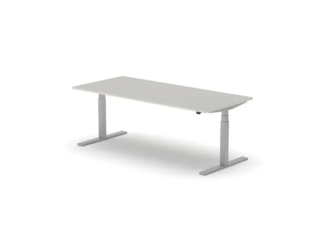 Elektrisch ihv bureau,HxBxD 650-1310x2000x900mm,blad lichtgrijs