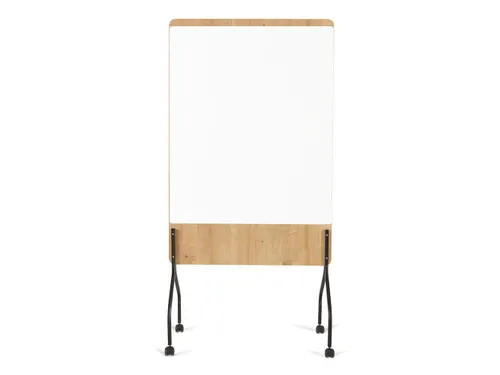 Whiteboard Rocada Natural 100x120cm wit mobiel 2-zijdig melamine magne