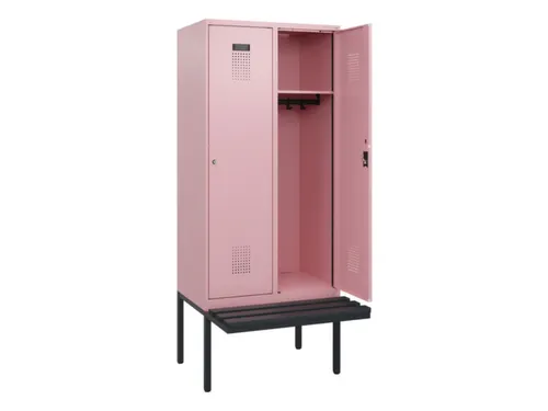 locker met bank,HxBxD 1950x800x815mm,2vak,vak B 400mm,cilinderslot