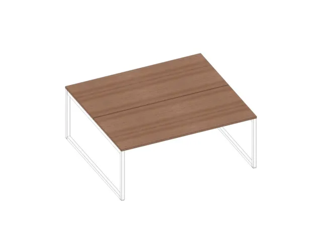 benchtafel,HxBxD 730x1800x1600mm,blad canaletto-hout,sledeframe wit