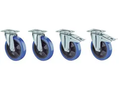 4Zwenkwielen (Set),2Met Rem,Draagverm. 140Kg,Elastiek-Banden,Wiellager