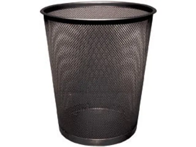 Papiermand Rond Met Gaas 19 Liter Metaal Zwart